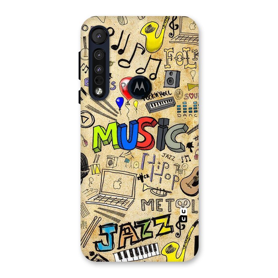 Music Pattern Back Case for Motorola One Macro