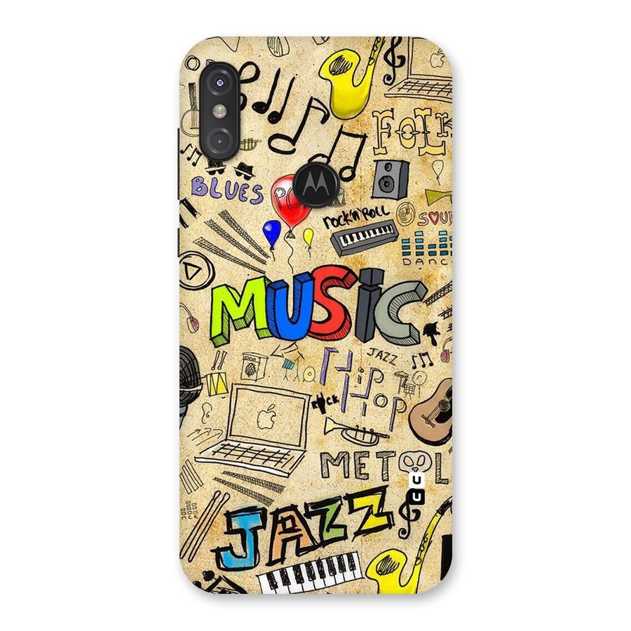 Music Pattern Back Case for Motorola One Power