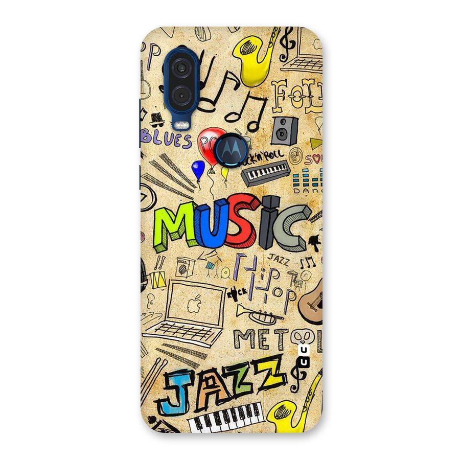 Music Pattern Back Case for Motorola One Vision