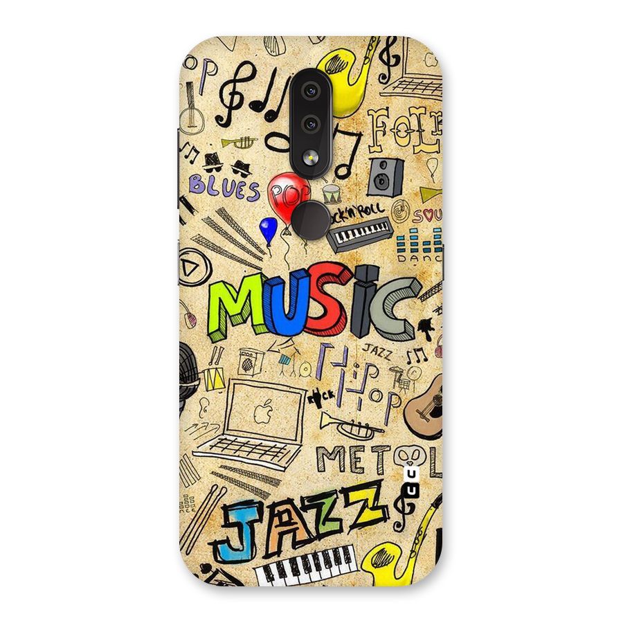 Music Pattern Back Case for Nokia 4.2