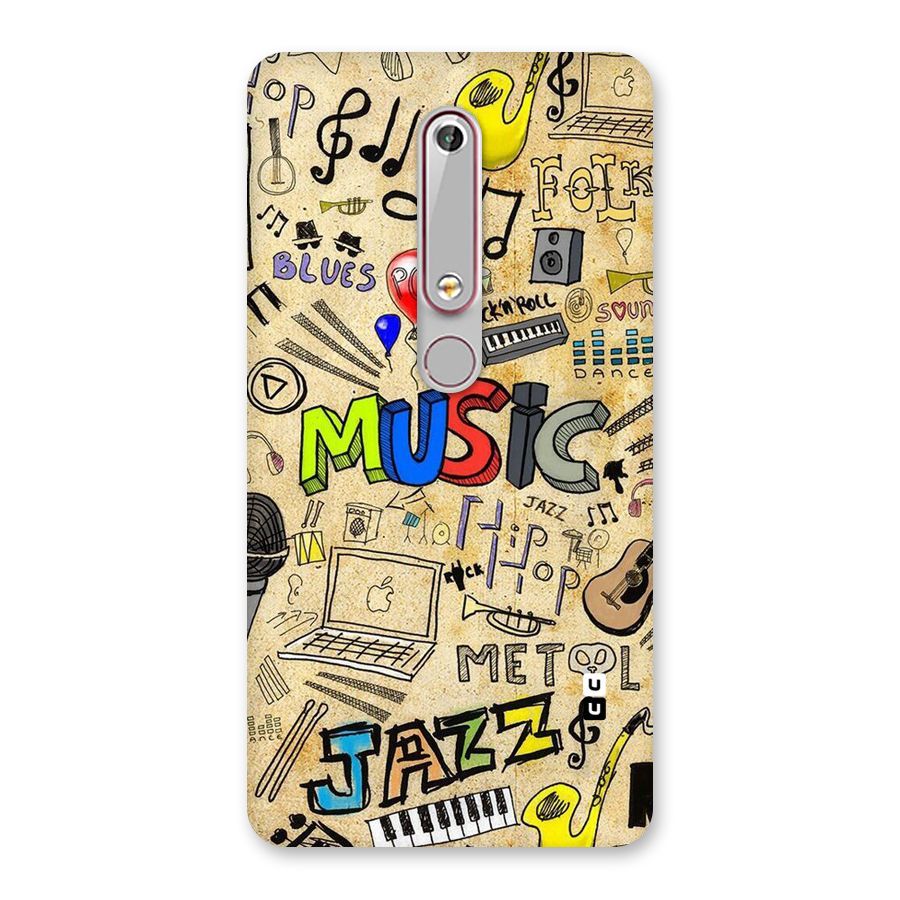 Music Pattern Back Case for Nokia 6.1