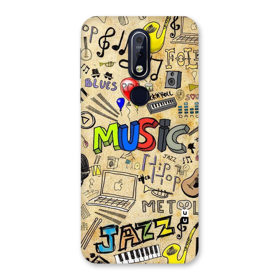 Music Pattern Back Case for Nokia 7.1
