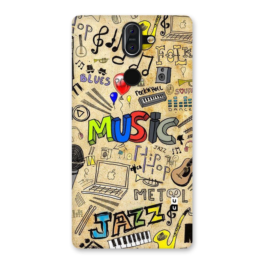 Music Pattern Back Case for Nokia 8 Sirocco