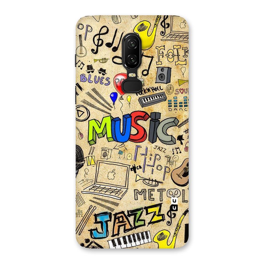 Music Pattern Back Case for OnePlus 6
