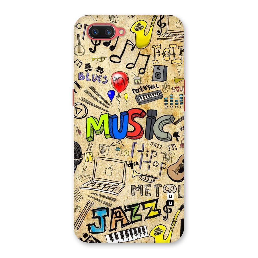 Music Pattern Back Case for Oppo A3s