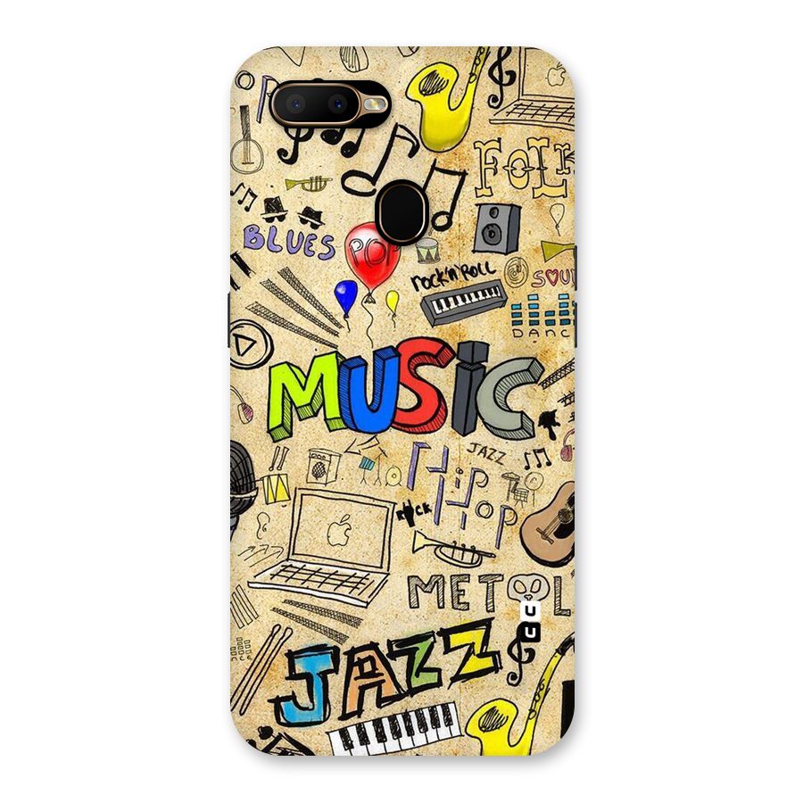 Music Pattern Back Case for Oppo A5s