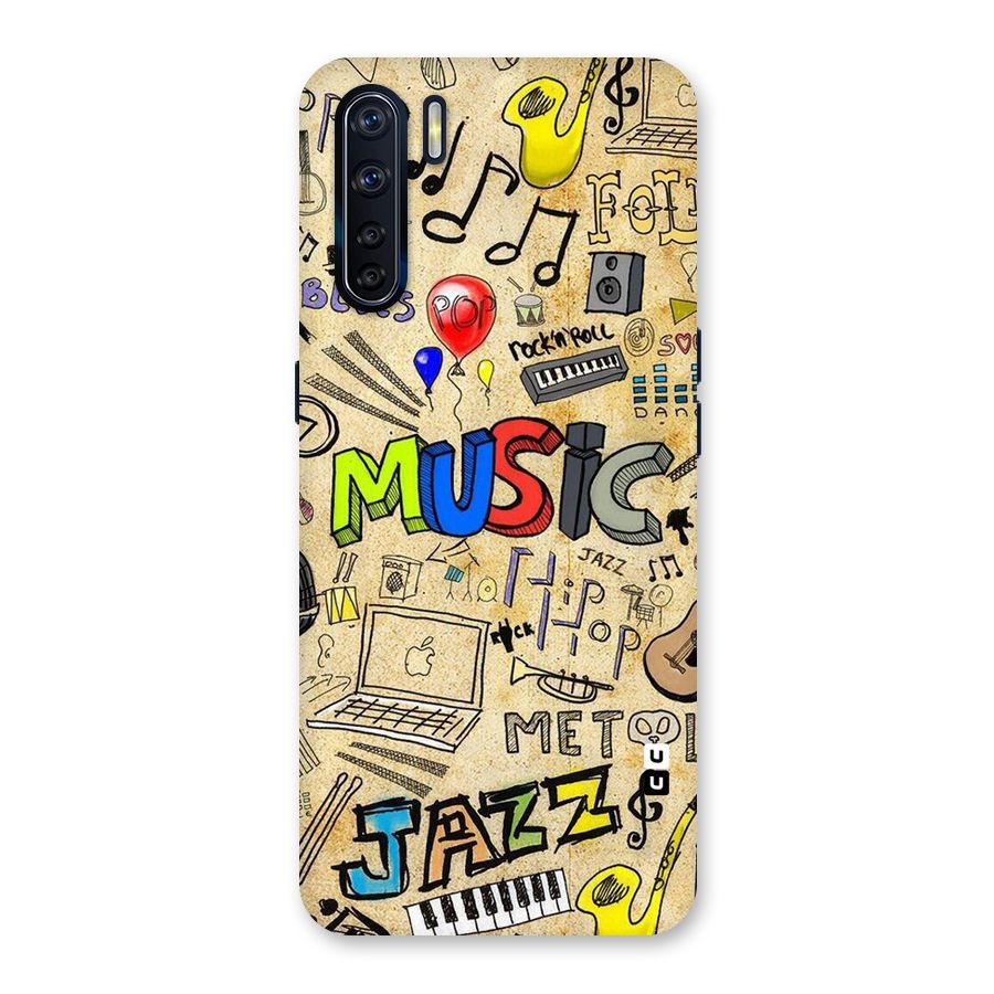 Music Pattern Back Case for Oppo F15