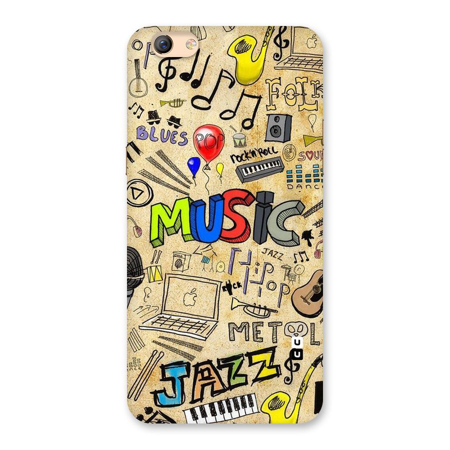 Music Pattern Back Case for Oppo F3 Plus