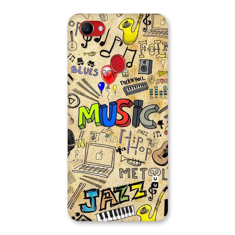 Music Pattern Back Case for Oppo F7