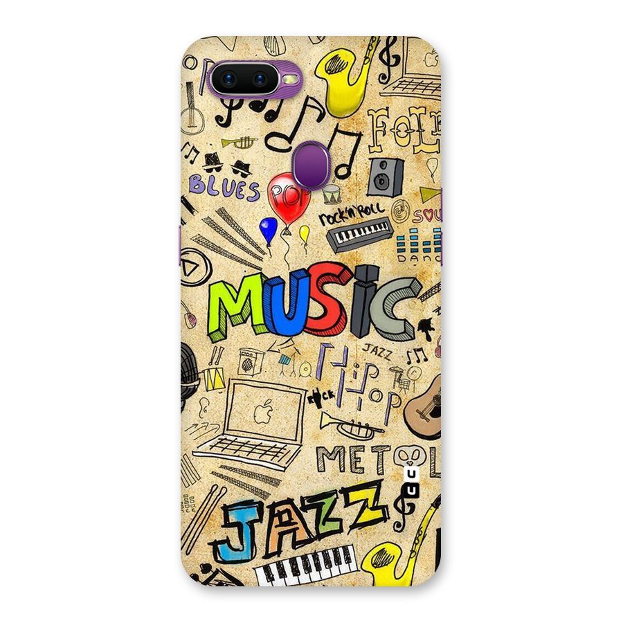 Music Pattern Back Case for Oppo F9