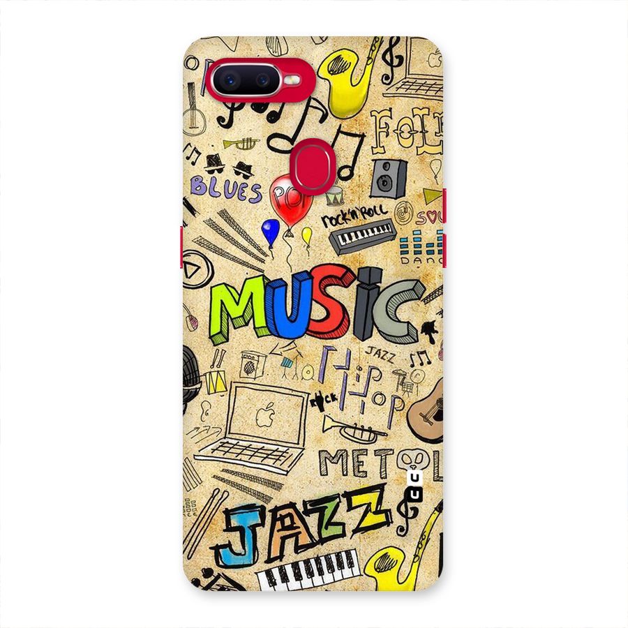 Music Pattern Back Case for Oppo F9 Pro