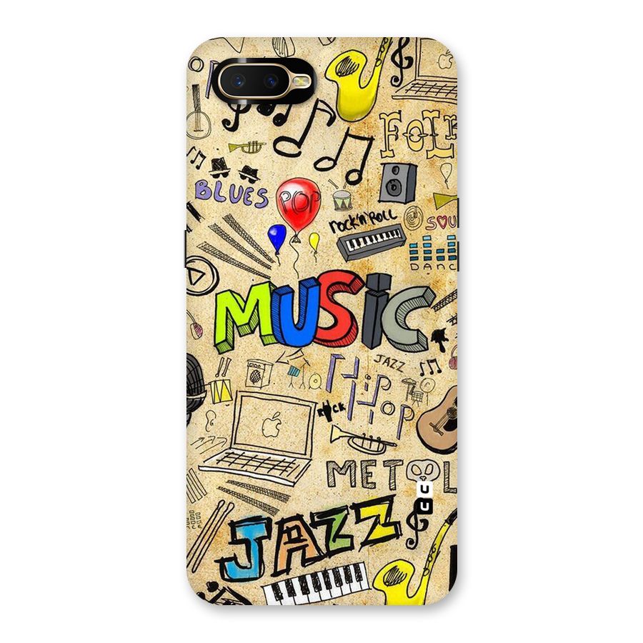Music Pattern Back Case for Oppo K1