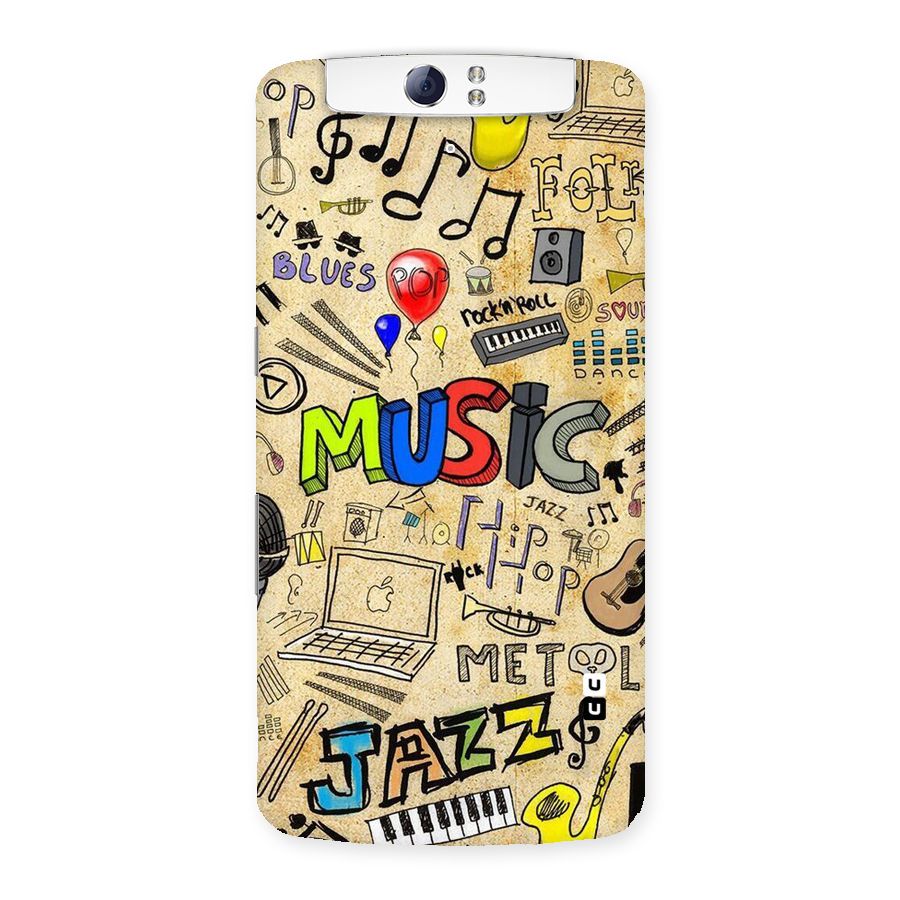 Music Pattern Back Case for Oppo N1