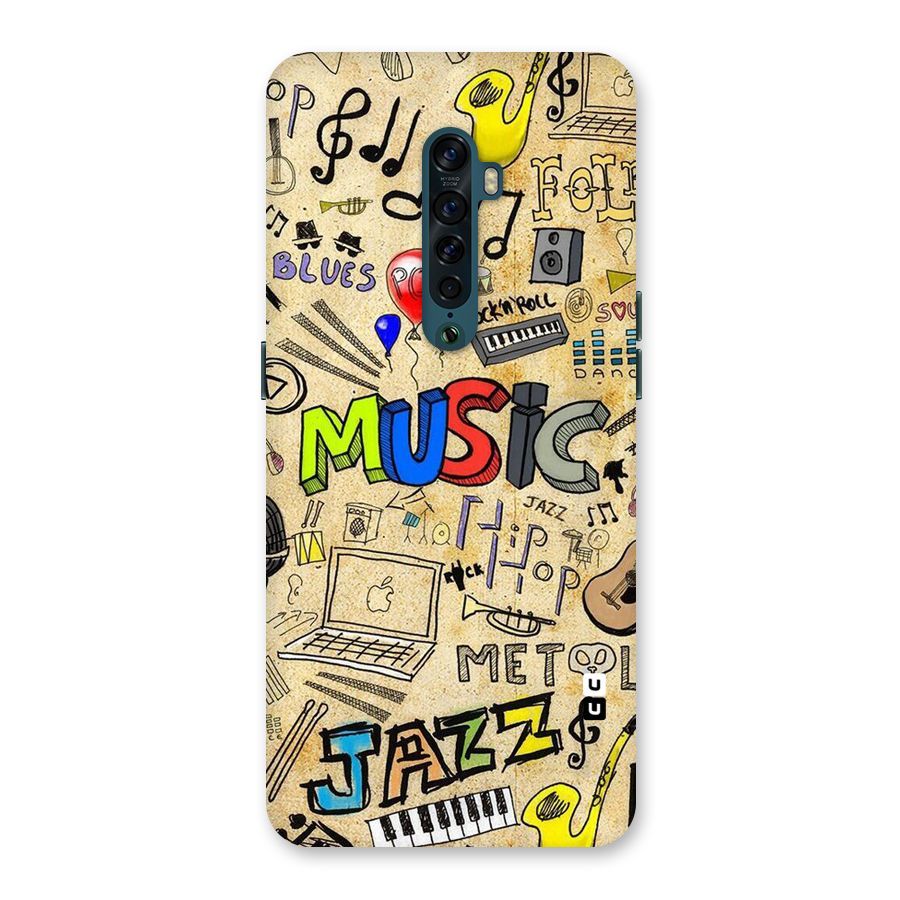 Music Pattern Back Case for Oppo Reno2