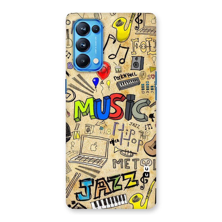 Music Pattern Back Case for Oppo Reno5 Pro 5G