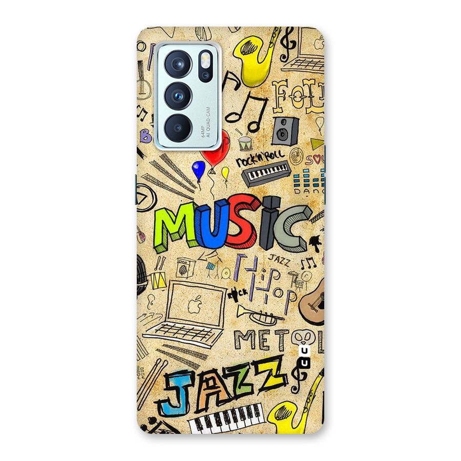 Music Pattern Back Case for Oppo Reno6 Pro 5G