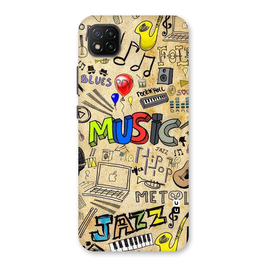 Music Pattern Back Case for Poco C3