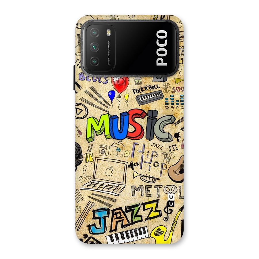 Music Pattern Back Case for Poco M3