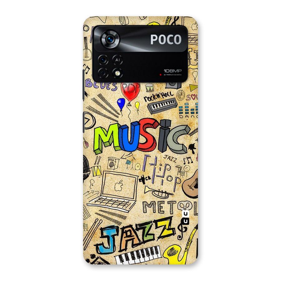 Music Pattern Back Case for Poco X4 Pro 5G
