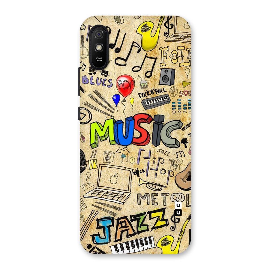 Music Pattern Back Case for Redmi 9A