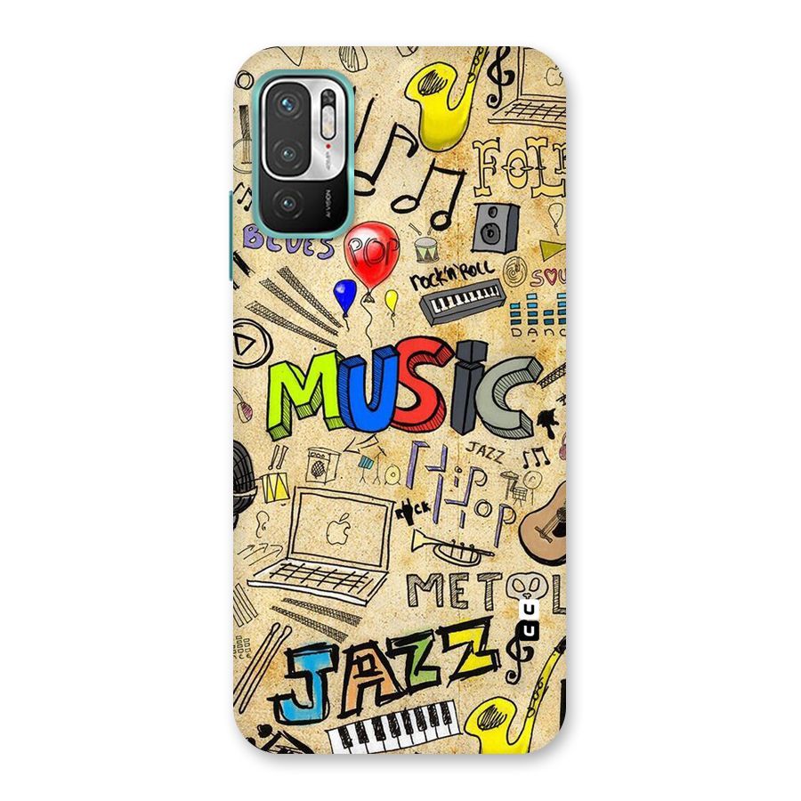 Music Pattern Back Case for Redmi Note 10T 5G