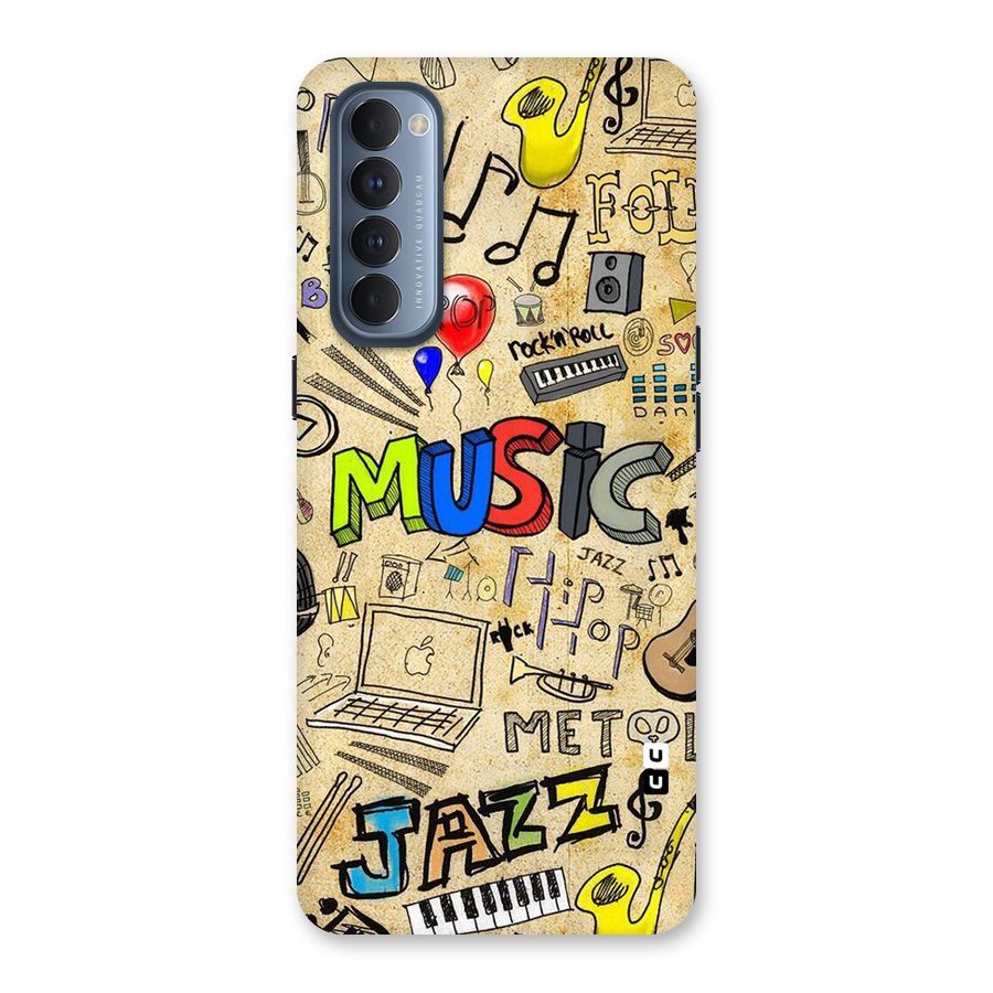 Music Pattern Back Case for Reno4 Pro