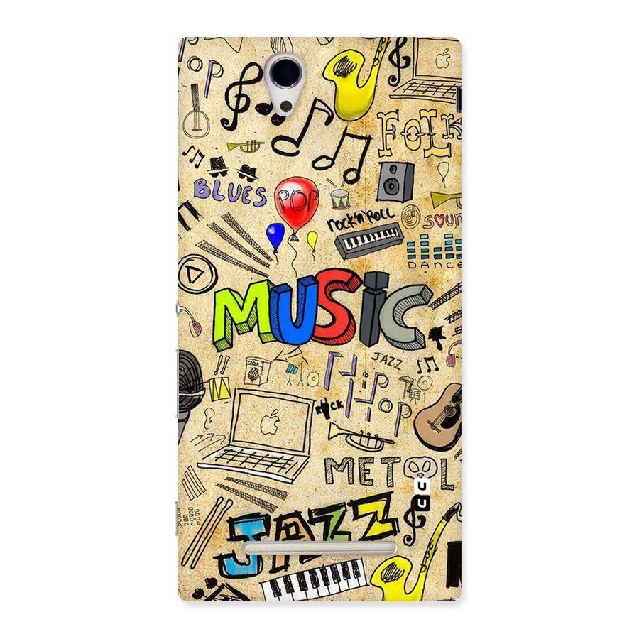 Music Pattern Back Case for Sony Xperia C3