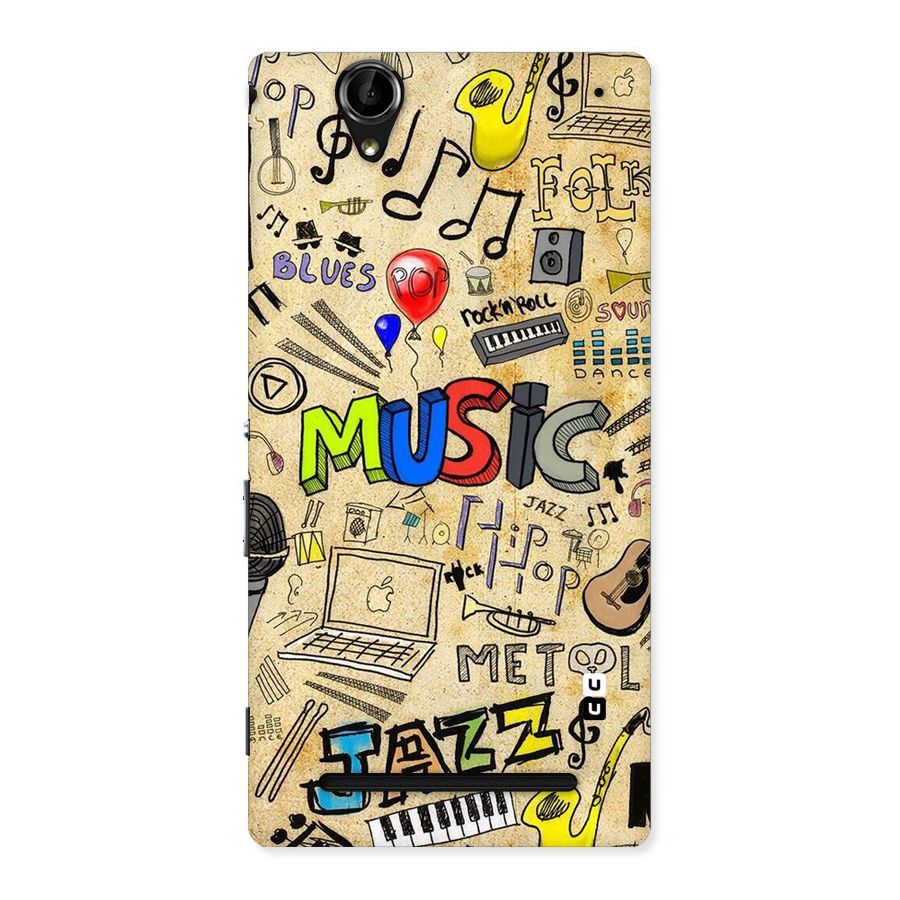 Music Pattern Back Case for Sony Xperia T2