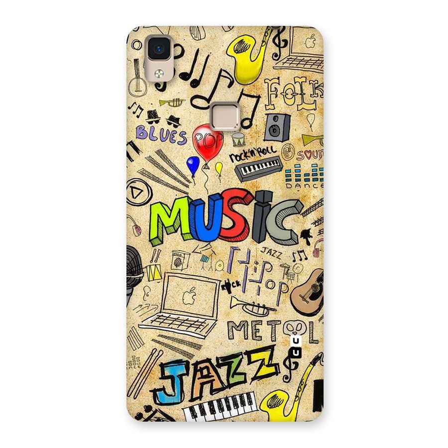 Music Pattern Back Case for V3 Max