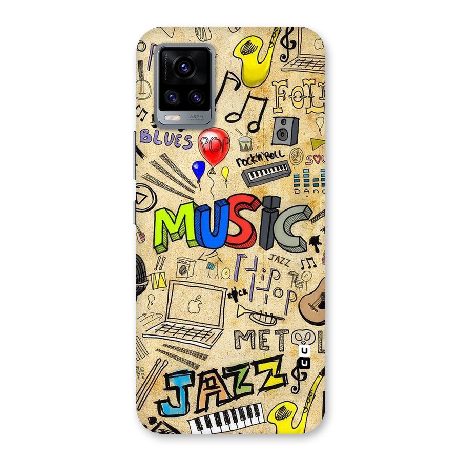 Music Pattern Back Case for Vivo V20