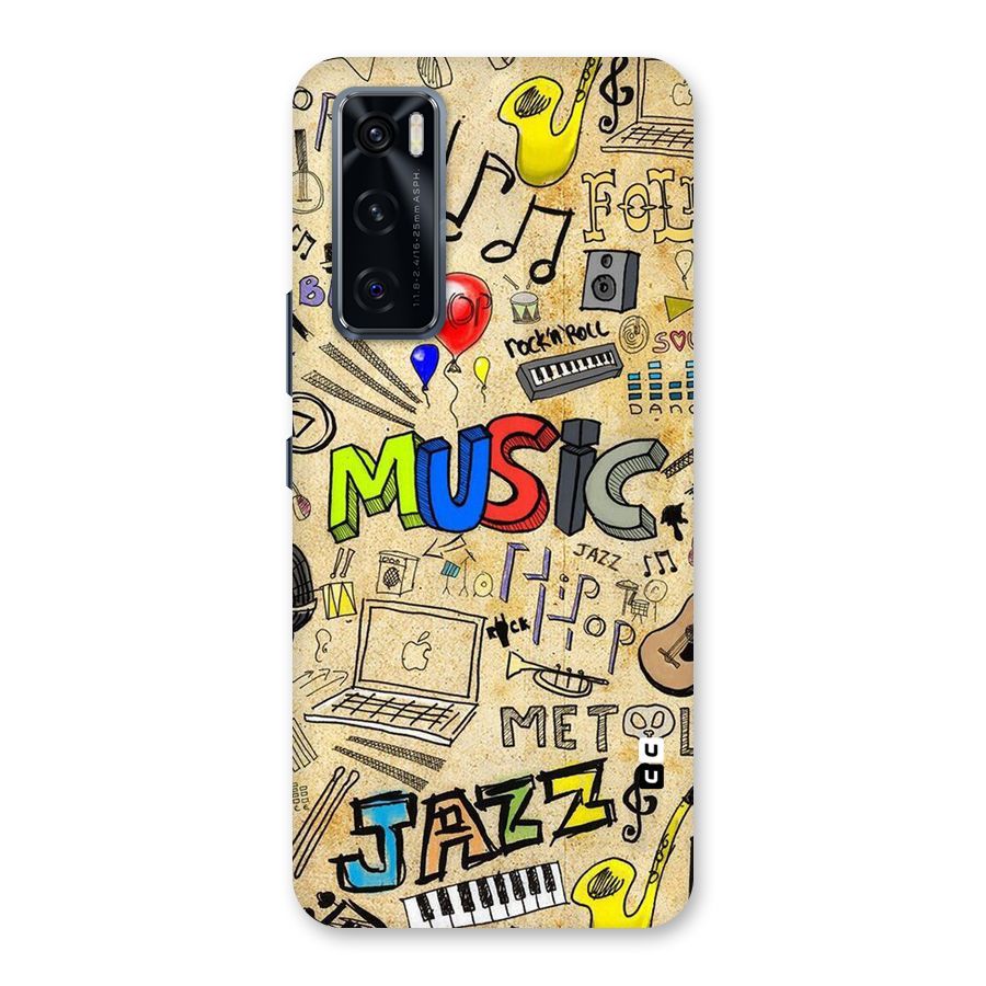 Music Pattern Back Case for Vivo V20 SE