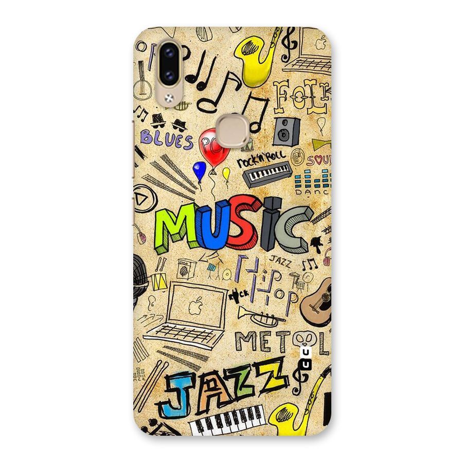 Music Pattern Back Case for Vivo V9 Youth