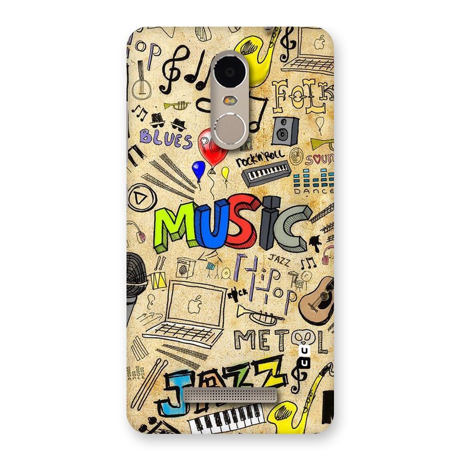 Music Pattern Back Case for Xiaomi Redmi Note 3