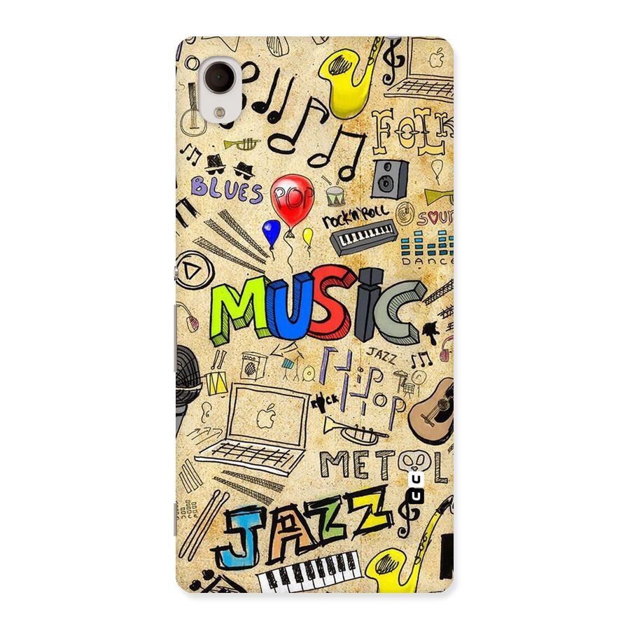Music Pattern Back Case for Xperia M4 Aqua