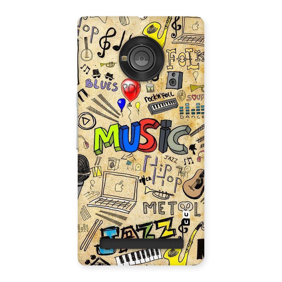 Music Pattern Back Case for Yu Yunique