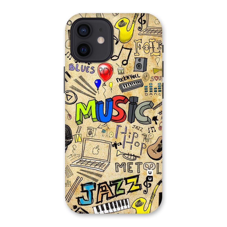 Music Pattern Back Case for iPhone 12