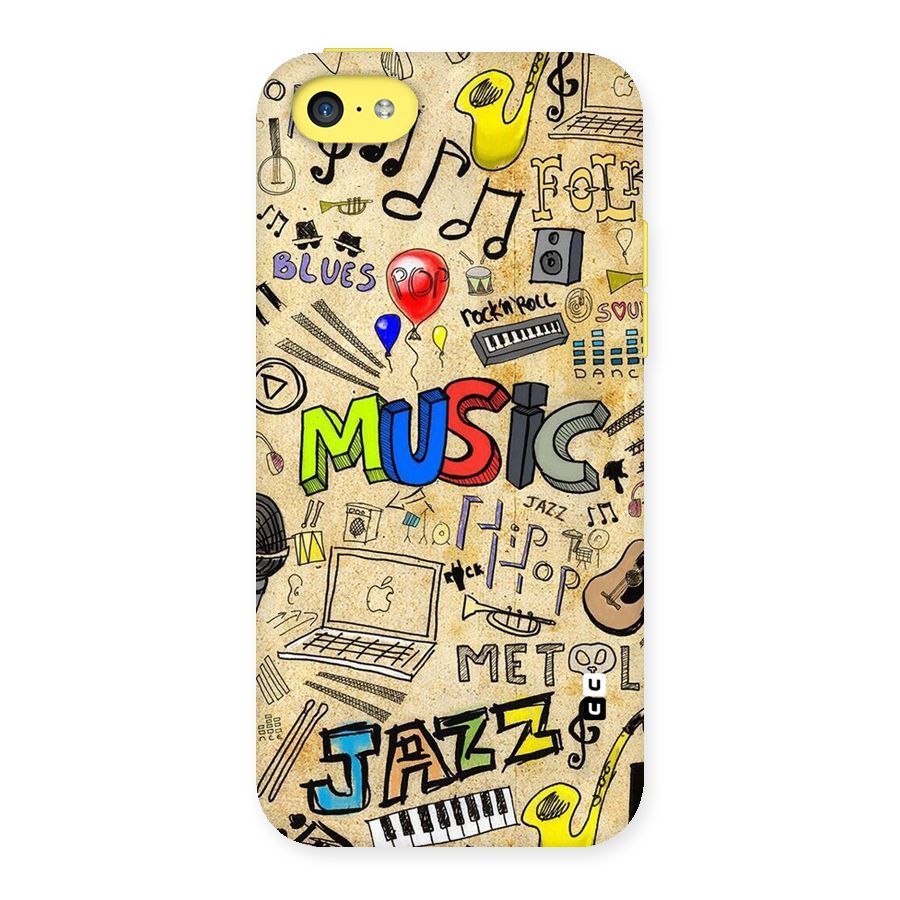 Music Pattern Back Case for iPhone 5C