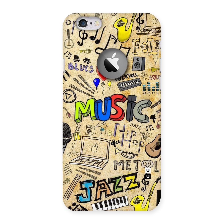 Music Pattern Back Case for iPhone 6 Logo Cut