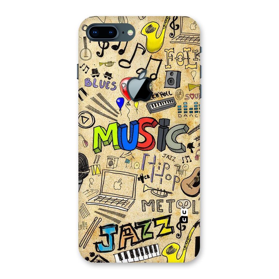Music Pattern Back Case for iPhone 7 Plus Apple Cut