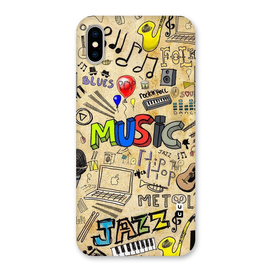 Music Pattern Back Case for iPhone XS
