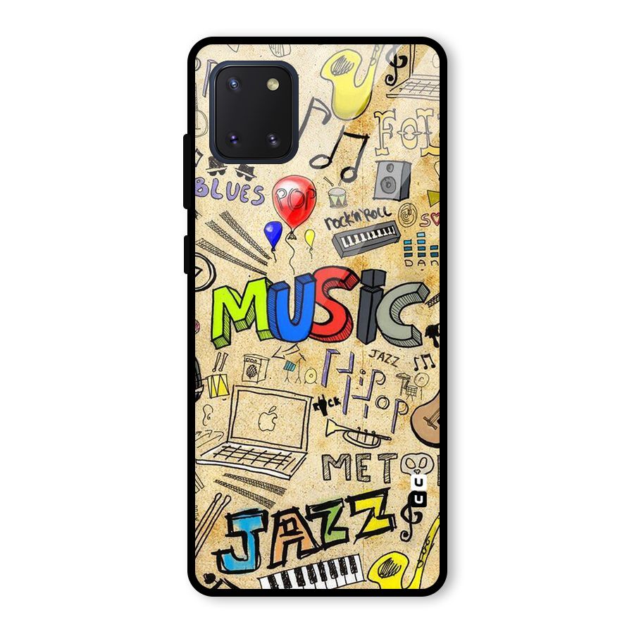 Music Pattern Glass Back Case for Galaxy Note 10 Lite