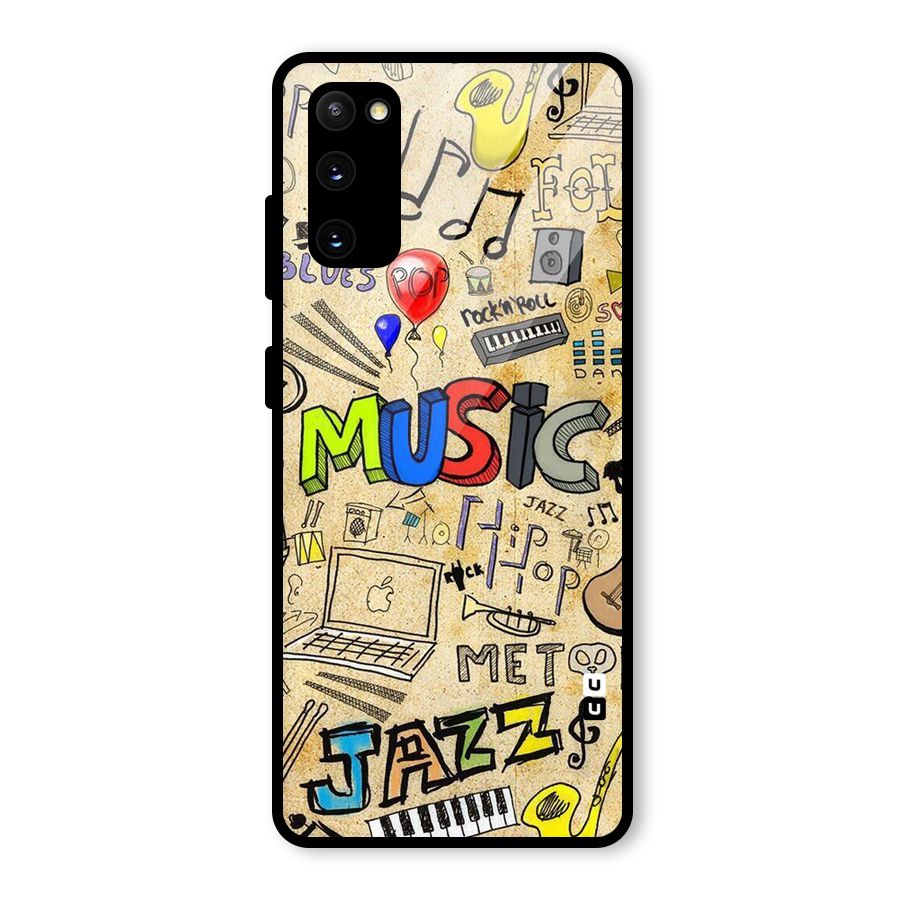 Music Pattern Glass Back Case for Galaxy S20 FE 5G