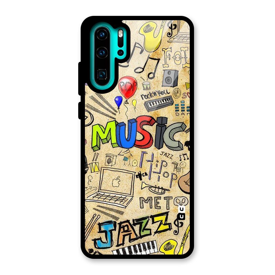 Music Pattern Glass Back Case for Huawei P30 Pro