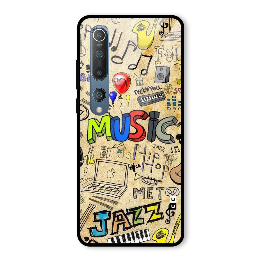 Music Pattern Glass Back Case for Mi 10