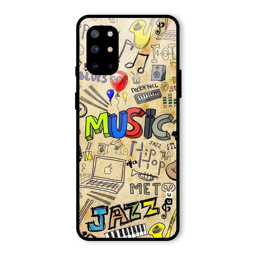 Music Pattern Glass Back Case for OnePlus 8T