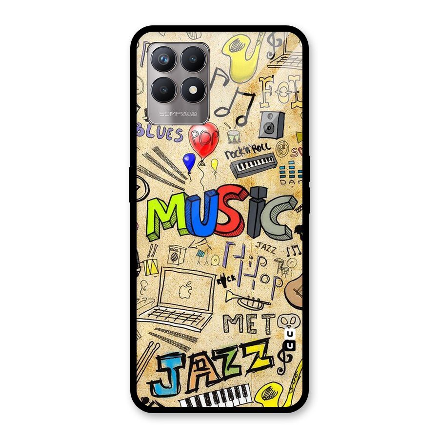 Music Pattern Glass Back Case for Realme Narzo 50
