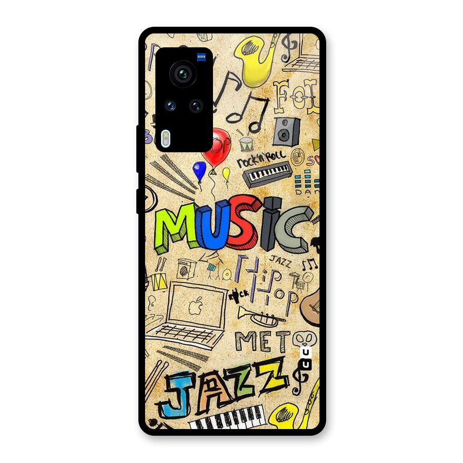 Music Pattern Glass Back Case for Vivo X60 Pro