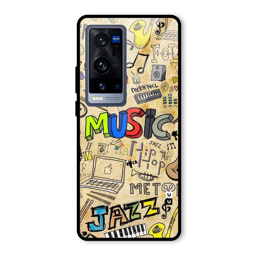 Music Pattern Glass Back Case for Vivo X60 Pro Plus