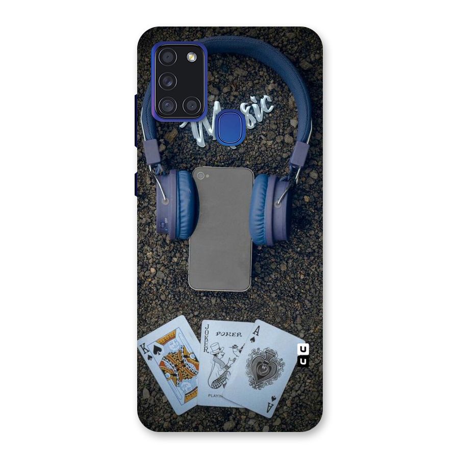 Music Power Cards Back Case for Galaxy A21s