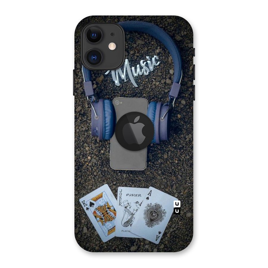 Music Power Cards Back Case for iPhone 11 Logo Cut